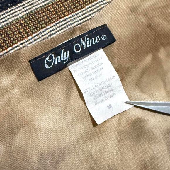 VTG Y2K Only Nine Light Brown Tie Dye Sequin Embroidered 3/4 Sleeve Boho Top M - Picture 7 of 8